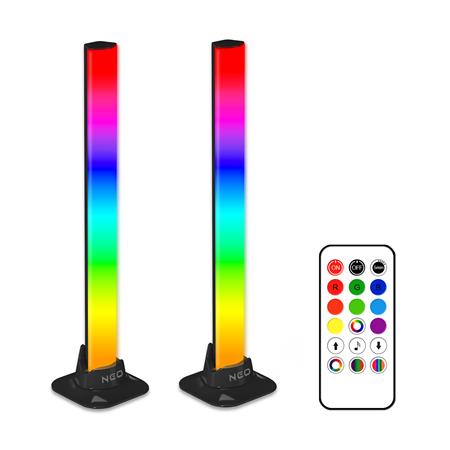 CONNECT IT NEO RGB LED světlo,10 úrovní intenzity, hudební režim,2ks, ČERNÉ CLI-5010-BK
