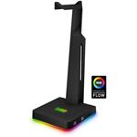 CONNECT IT NEO Stand-It RGB stojánek na sluchátka + USB hub, ČERNÝ CHX-3590-BK