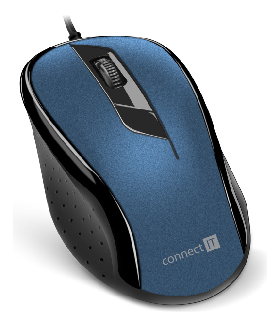 CONNECT IT Optická myš, ergonomická, USB, modrá CMO-1200-BL