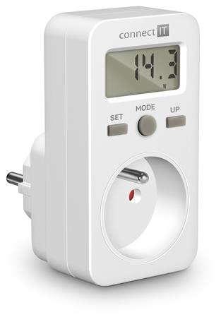CONNECT IT PowerMeter měřič spotřeby el. energie, display, dětská pojistka CES-2010-WH