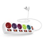 CONNECT IT prodlužovací kabel , 5 zásuvek, 2 m, s vypínači, barevná CES-1105-WH