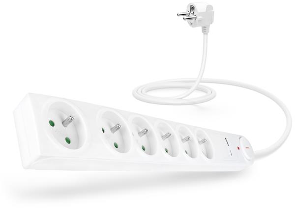 CONNECT IT prodlužovací kabel s přepěťovou ochranou ,6 zásuvek, 1,5 m (bíla) CES-1510-WH