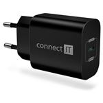 CONNECT IT Voyager2 nabíjecí adaptér 1×USB-C, 25W PD, ČERNÝ CWC-2070-BK