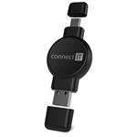 CONNECT IT WatchTravelCharge bezdrátová nabíječka Qi (Apple,Samsung) USB-A/USB-C, ČERNÁ CWC-8030-BK
