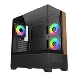 Cooler Master case Elite 690 Wood, ATX, Průhledná bočnice, 3x 120mm ARGB Fan, Černá E690-KHNN-S00