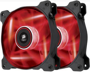 Corsair Air Series AF120 LED Red Quiet Edition, 2x 120mm vent., 25dBA, Twin pack CO-9050016-RLED