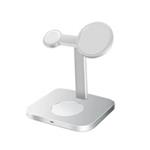 COTEetCI stojan a nabíjecí stanice MagSafe 3v1 AirPods/iPhone/Apple Watch WS-36, stříbrná 32103-TS