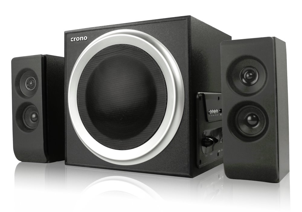 CRONO repro CS-2104X/ 2.1/ 2x 15W + subwoofer 30W/ 2x Cinch/ Bluetooth/ USB/ čtečka paměťových karet/ DO/ černé