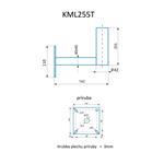 CSAT KML255T univ. konzolka pre uchytenie malých antén, 14,2cm od steny - dĺžka 25,5cm