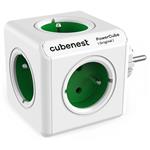 Cubenest Powercube Original, 5× zásuvka, bílá/zelená, dětská pojistka, uzemnění, max. 16A/250V~3680W/50-60Hz PC120GN