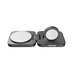 Cubenest S211 šedá 2v1 Skládací bezdrátová magnetická nabíječka, s podporou uchycení Magsafe, pro iPhone, Airpods