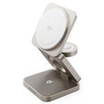 Cubenest SQ312 3v1 Qi2 Skládací bezdrátová hliníková magnetická nabíječka s podporou uchycení Magsafe, pro App SQ312ProT