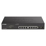 D-Link DGS-1100-10MPV2 10portový gigabitový inteligentný riadený prepínač PoE+, 8x gigabit PoE, 2x SFP, rozpočet PoE 13
