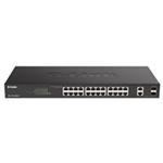 D-Link DGS-1100-26MPV2 26-portový gigabitový inteligentný riadený prepínač PoE+, 24x gigabit PoE, 2x RJ45/SFP, rozpočet