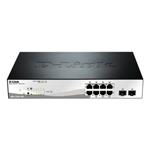 D-Link DGS-1210-10P L2/L3 Smart+ PoE switch, 8x GbE PoE+, 2x SFP, PoE 65W, fanless