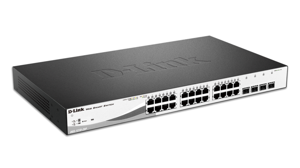D-Link DGS-1210-28MP L2/L3 Smart+ PoE switch, 24x GbE PoE+, 4x RJ45/SFP, PoE 370W DGS-1210-28MP/E