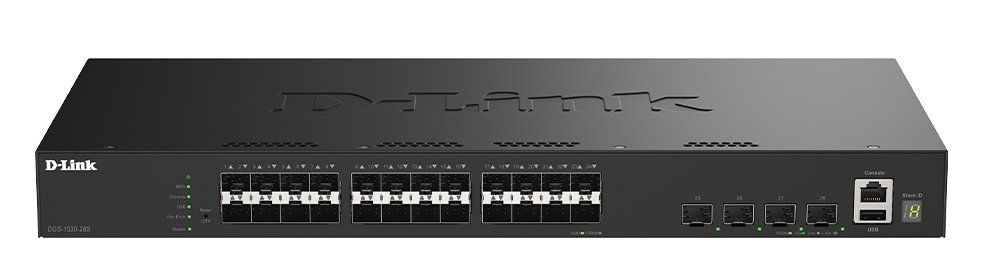 D-Link DGS-1530-28S/E, 24-Port Gigabit Stackable Smart Managed Fiber Switch