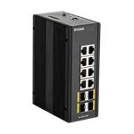 D-Link DIS 300G-12SW - Přepínač - řízený - 8 x 10/100/1000 + 4 x 100/1000 SFP - lze montovat na kon DIS-300G-12SW