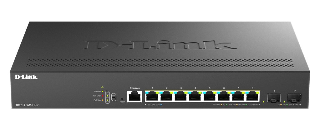 D-Link DMS-1250-10SP/E 10-Port 2.5G Smart Managed PoE Switch