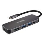 D-Link DUB-2325 - Rozbočovač - with card reader - 2 x SuperSpeed USB 3.0 + 1 x USB-C - desktop DUB-2325/E