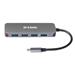 D-Link DUB-2340 USB-C to 4-Port USB 3.0 Hub with Power Delivery