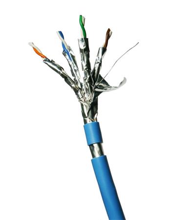 DATACOM F/FTP drát CAT6A LSOH,Eca 300m, plášť modrý 12153