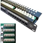 DATACOM Patch panel 19" UTP 24 port CAT5E LSA 1U BK (3x8p)hor.záře 3033