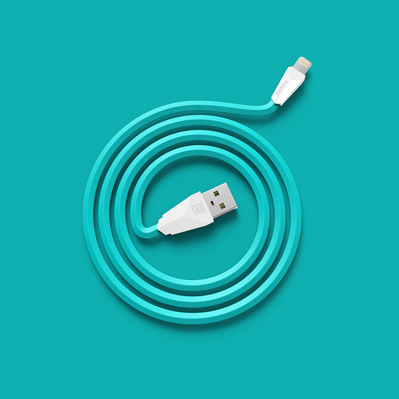 Datový kabel ALIEN, lighting, barva bílo-modrá AA-1142