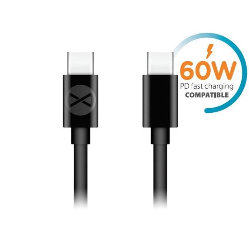 Datový kabel Forever USB-C/USB-C 1m 3A černý GSM106367