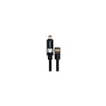 Datový kabel Micro USB + iPhone 5/6 -1,2 m, černý AA-1044