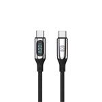 Datový kabel s LCD Forever USB-C/USB-C 1m 100W černý GSM171012