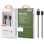 Datový kabel , USB-C, 2A, 1m, prodloužený konektor 9mm, černý DKAC82BK