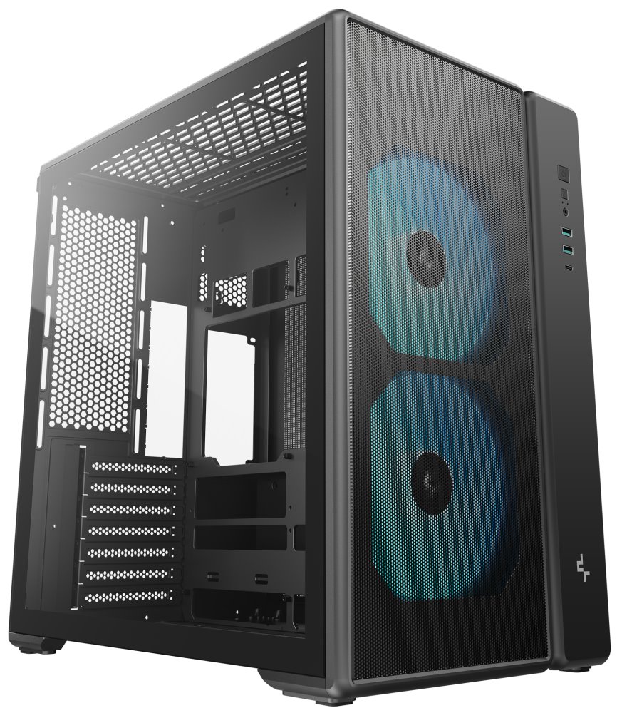 DEEPCOOL skříň CG590 MESH 2F / mATX / 2x160 mm ARGB fan / 2xUSB3 / USB-C / mesh panel / černá R-CG590MESH-BKANA2-G
