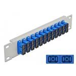 Delock 10” patch panel pro optická vlákna, 12 portů, SC Duplex, modrý, 1U, šedý 66791
