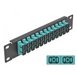 Delock 10" patch panel pro optická vlákna, 12 portů, SC Duplex, sv. modrý, 1U, černý 66774