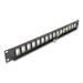 Delock 19” Keystone Patch Panel, 16 portů, 1U, černé 66758