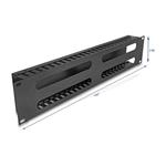 Delock 19” Management panel pro správu kabelů, se 4 otvory, 2U, kov, černý 81559