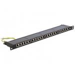 Delock 19” Patch Panel 24 Port Cat.6 0.5 U black 43316