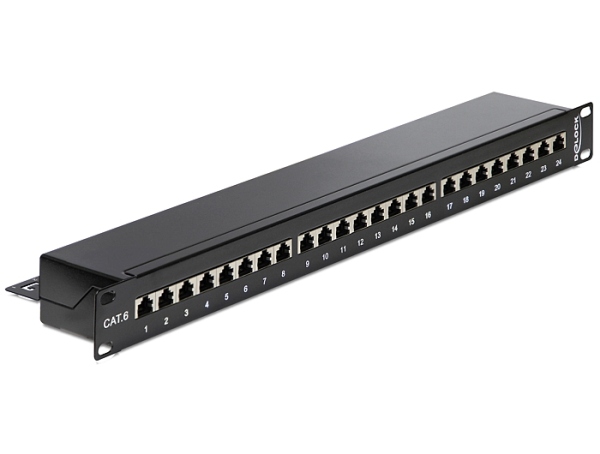 Delock 19” Patch Panel 24 Port Cat.6 black 43298