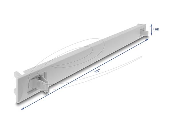 Delock 19” zaslepovací panel z plastu ABS s funkcí zacvaknutí, 1U, šedá 67274