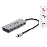 Delock 2 portový Hub USB 10 Gbps a 2 porty USB-C™ 4K s PD 3.0 100 W 64371