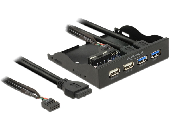 Delock 3.5” Front Panel > 2 x USB 3.0 + 2 x USB 2.0 62701