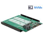 Delock 3.5” Převodník SATA 22 pin / SFF-8643 NVMe > 1 x M.2 NGFF Key M + 1 x M.2 NGFF Key B 62704