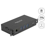 Delock 3 portový USB 5 Gbps Hub + port RJ45 Gigabit LAN s podporou PoE++ a s konektorem USB Type-C™, v kovovém pou 64336