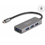 Delock 4 portový Hub USB 3.2 Gen 1 s konektorem USB Type-C™ – porty USB Typu-A na boku 63173