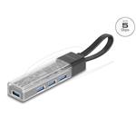 Delock 4 portový USB 5 Gbps Hub s porty USB Typ-A nebo USB Type-C™ v průhledném krytu 64335