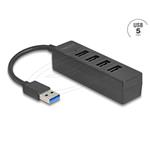 Delock 4 portový USB Hub, USB 5 Gbps, se 4 x zásuvkovými porty USB Typ-A, černý 64350