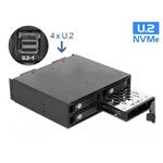 Delock 5.25” Mobilní rack pro 4 x SSD U.2 NVMe formátu 2.5” s zamykatelnými zásuvkami 47235