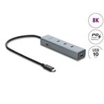 Delock 5 portový rozbočovač USB Type-C™, 10 Gbps, s video výstupem 8K a PD3.0 100 W 64379