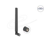 Delock 5G 3,4 - 5,0 GHz anténa SMA samec 4,7 dBi všesměrová s nakloněným kloubem černá 81466